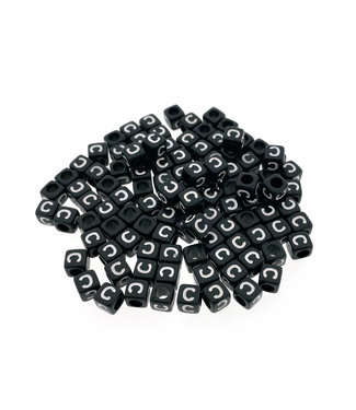 123Paracord Paracord alfabet letter beads Zwart C