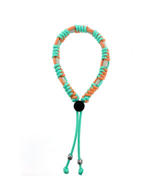 123Paracord DIY anti-teek halsband Fresh Mint/Glamorous Peach