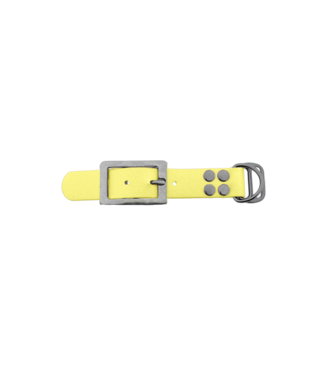 123Paracord Biothane adapter 25MM Pastel Geel/RVS