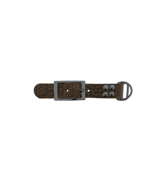 123Paracord Buffelleder adapter 25mm Croco motief Bruin/Grijs