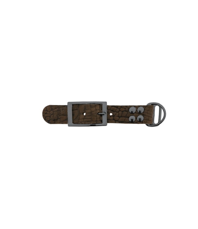 Buffelleder adapter 25mm Croco motief Bruin/Grijs