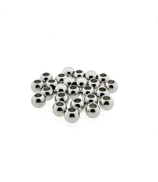 123Paracord Paracord kraal nikkel rond 7X6MM spacer 25 stuks