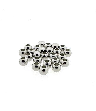 123Paracord Paracord kraal nikkel rond 7X6MM spacer 25 stuks