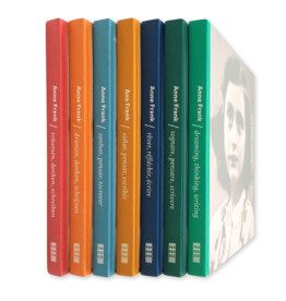 Anne Frank, dreaming, thinking, writing (7 languages)