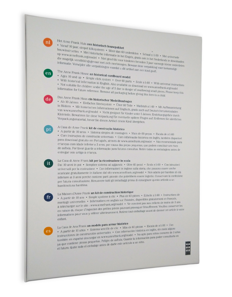 Modellbaubogen des Anne Frank Hauses (7 Sprachen))