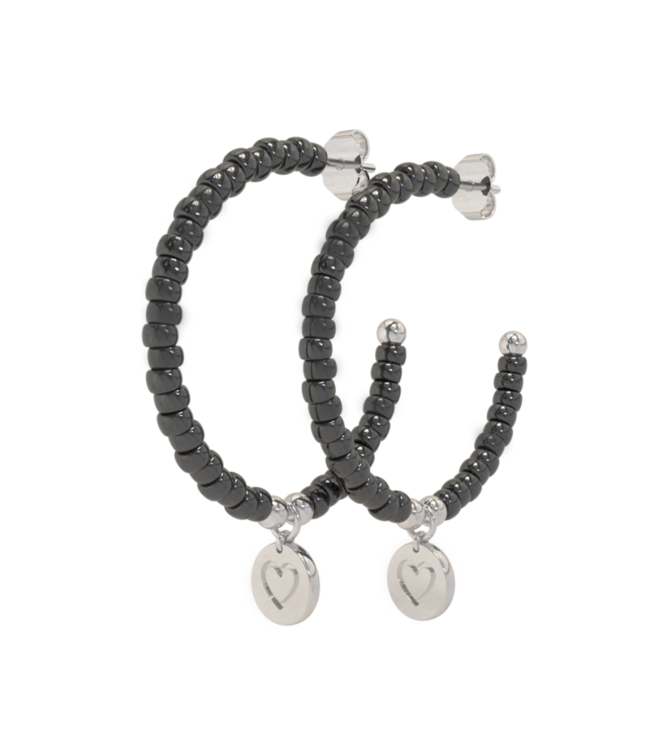 Earring Cookie-Obsidian Black