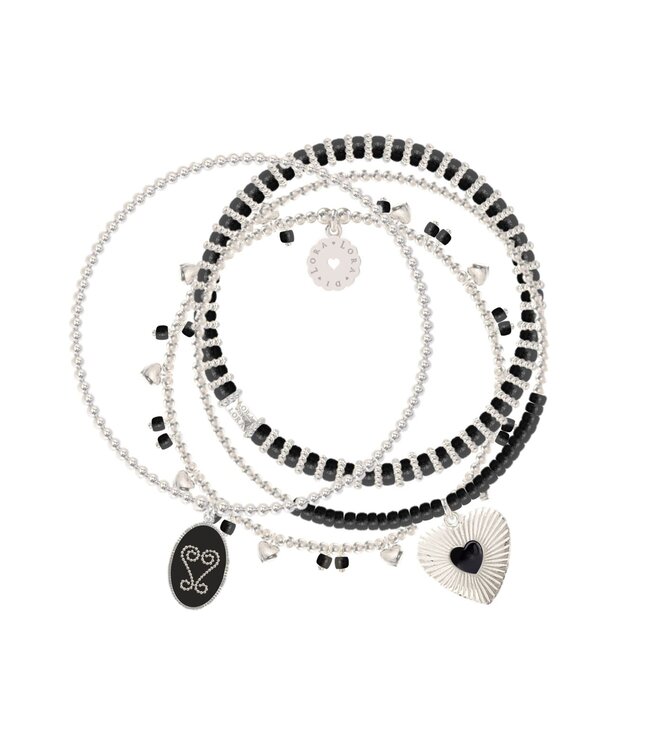 Bracelet Set 4-Obsidian Black