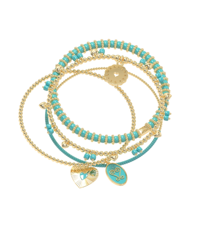 Armband Set 4-Caribbean Turquoise