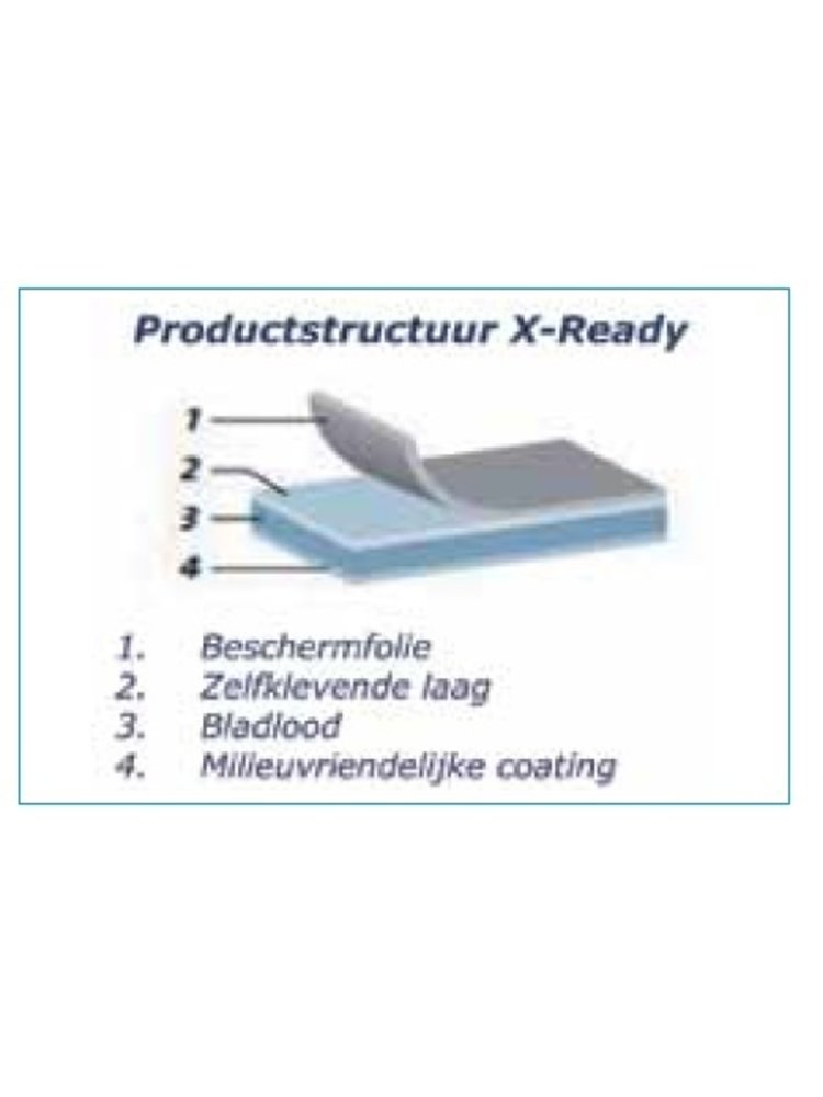 X-Ready Zelfklevend Loodbehang 2 mm, t.b.v. geluids- en stralingsisolatie. 600 x 2600 x 2 mm