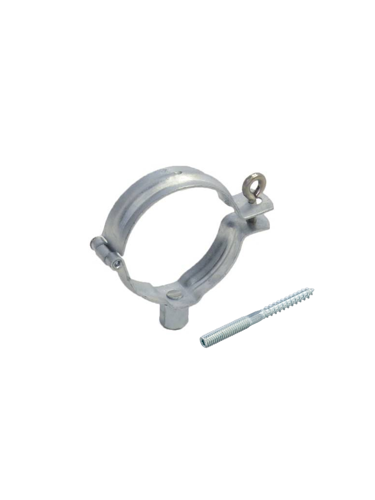 Scharnier beugel met moer (M8 en M10) verzinkt- dia. 80mm incl. stokeind