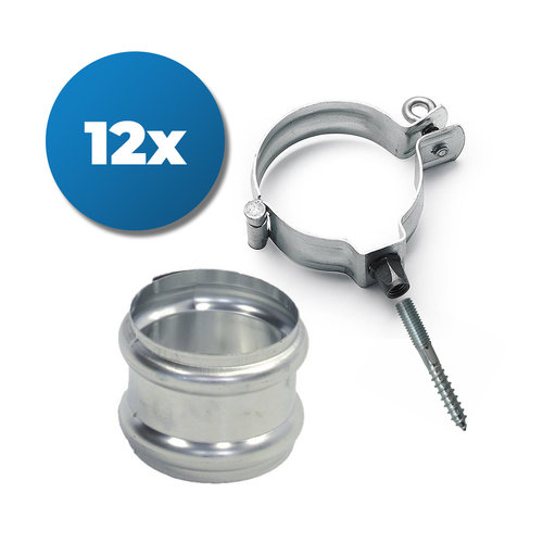 Bundel 12 Stuks | Zinken Beugel Incl. Wrong (Moer M8/M10) - Ø80 mm Bundel 12 Stuks | Zinken Beugel Incl. Wrong (Moer M8/M10) - Ø80 mm