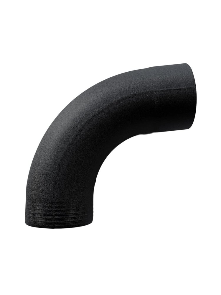 Zwart Aluminium Bocht 80 mm - 85° RAL9005