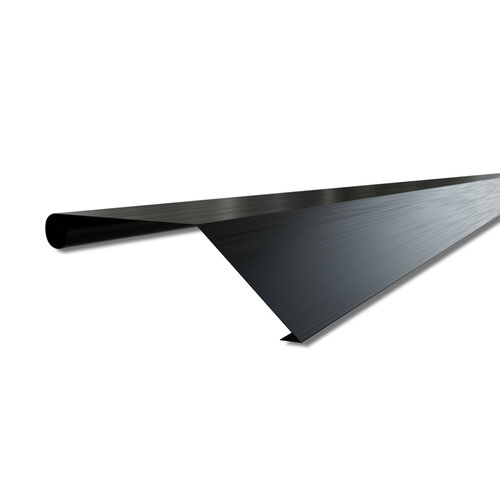 Dak en Lood Zwart Aluminium Afdekkap 60/20 Met Kraal | RAL9005 Dak en Lood Zwart Aluminium Afdekkap 60/20 Met Kraal | RAL9005