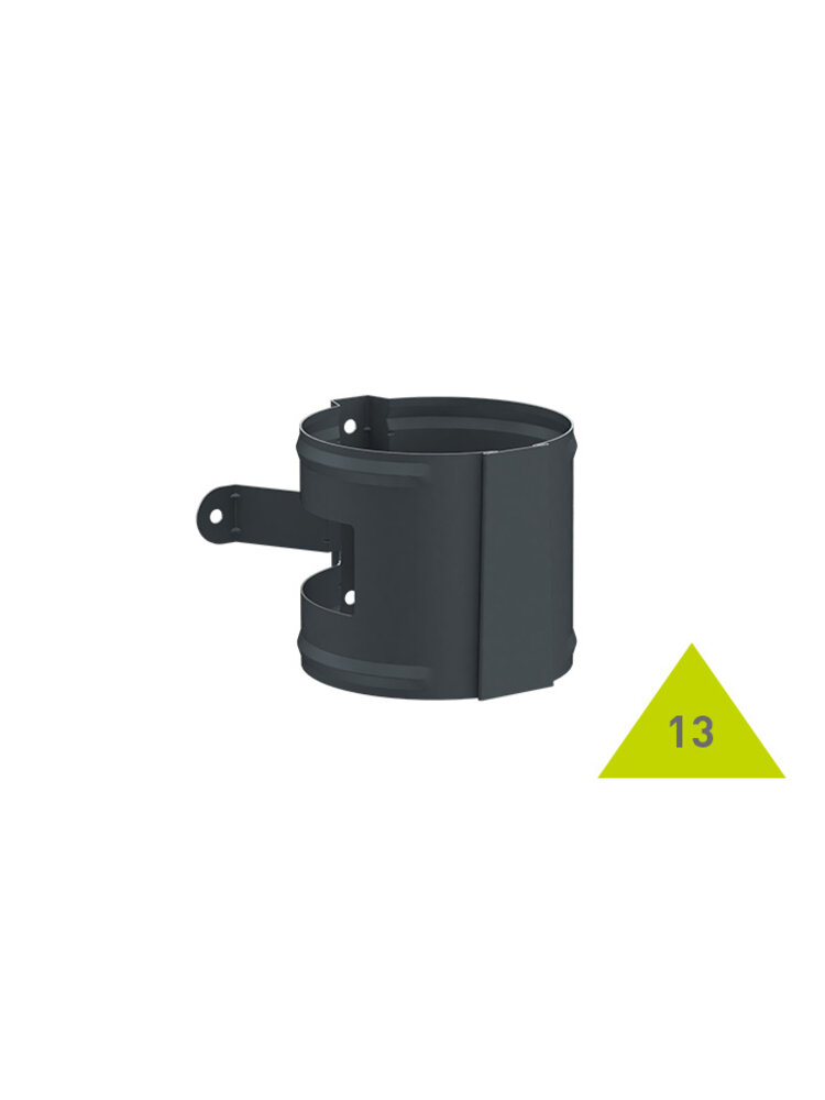 Zwart Verzinkt Stalen Sierbeugel 88 mm RAL9005 met muuraansluiting