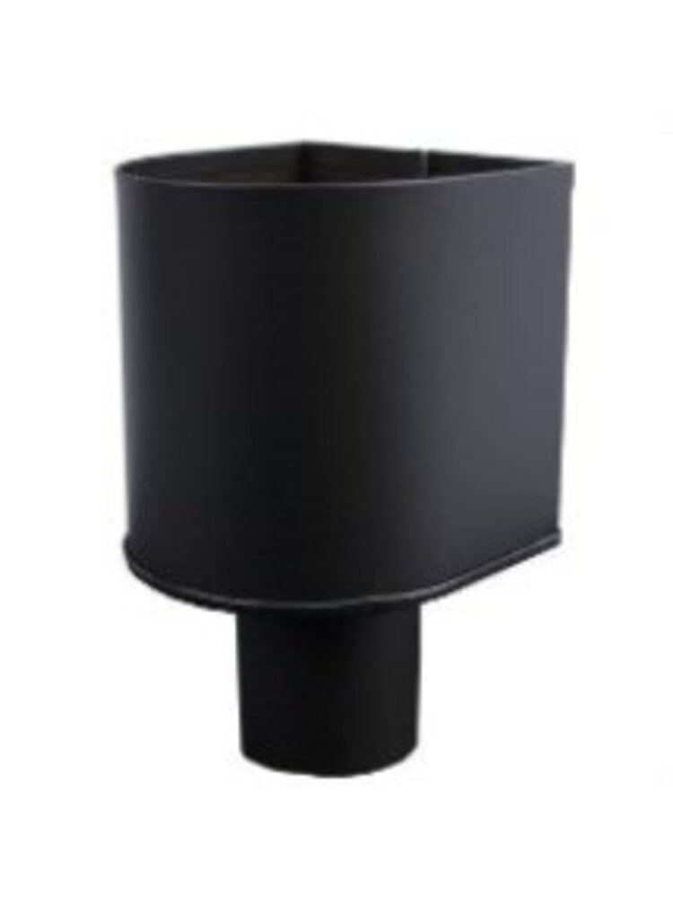 Zwart  Verzinkt Stalen Vergaarbak Ø80 mm - mode: Mini RAL9005