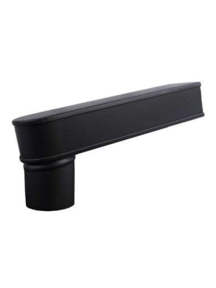 Zwart Verzinkt Stalen Stadsuitloop - Uitloop Ø80 mm afm. 60 x 80 mm - RAL9005