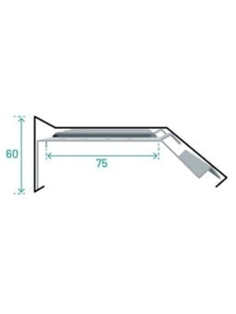 Zwart Zinken Binnenhoek zonder kraal | 90 graden  | Kliksysteem