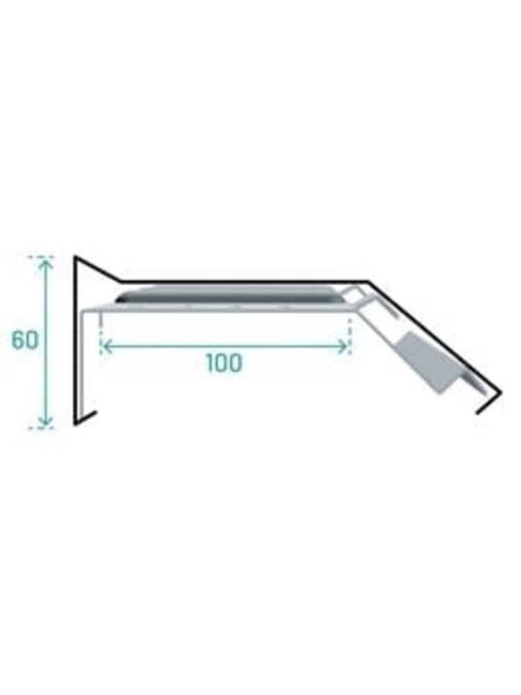 Zwart Zinken Binnenhoek zonder kraal | 90 graden  | Kliksysteem