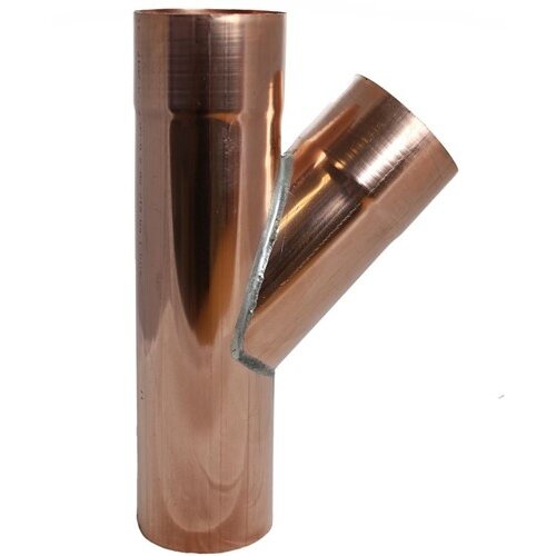 Koperen HWA T-stuk 45 graden 100x100x100mm Koperen HWA T-stuk 45 graden 100x100x100mm