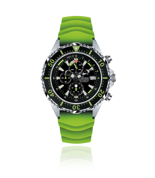 Chris Benz Watches Depthmeter Chronograph 300M - Caiman Green CB-C300-G-KBG