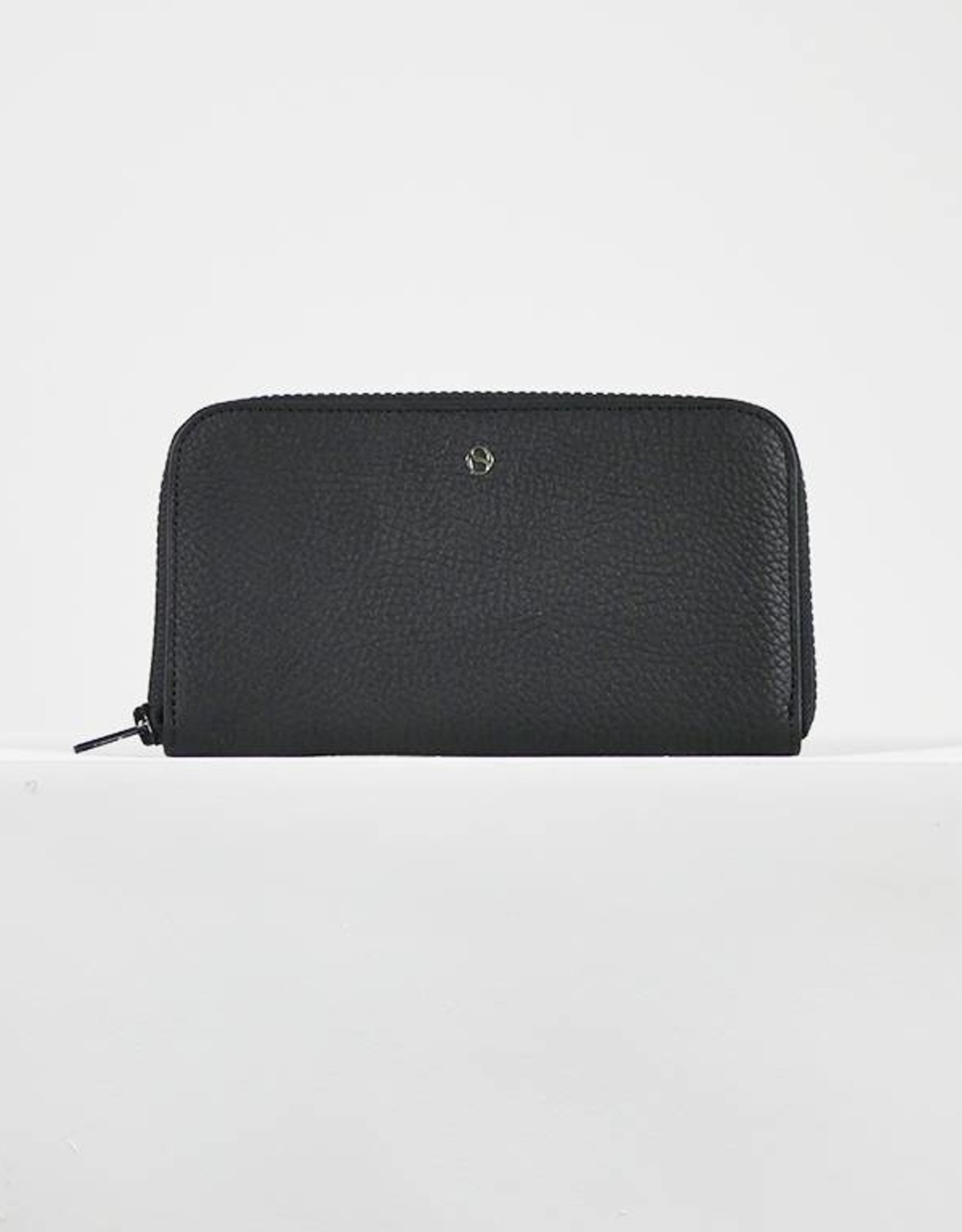 Large zipped leather wallet, Black. - Stories Official