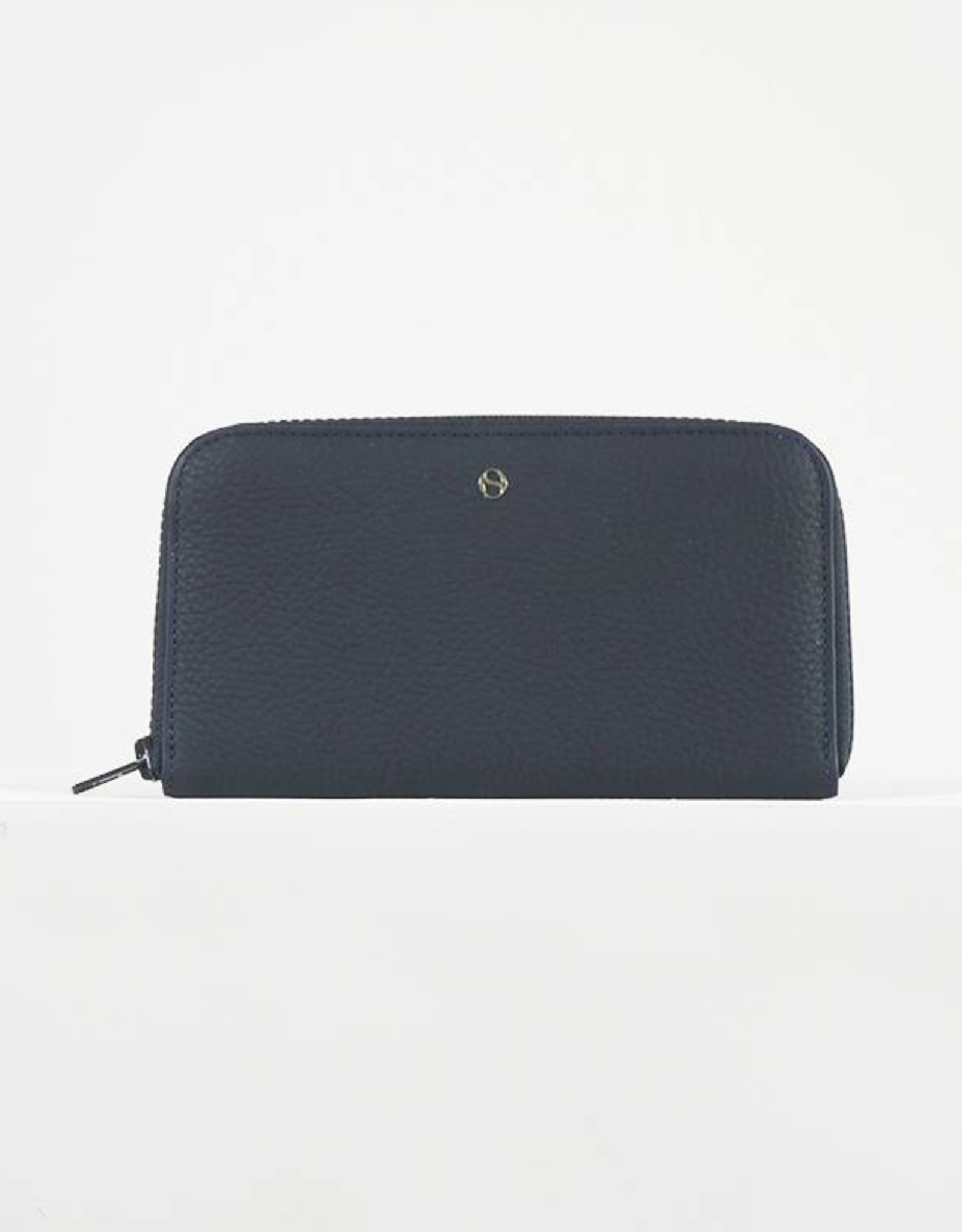 Large zipped leather wallet, Blue. Stories Official