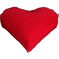 Whoober Whoober Hartvorm Zitzak "Paris" M outdoor rood  - Wasbaar
