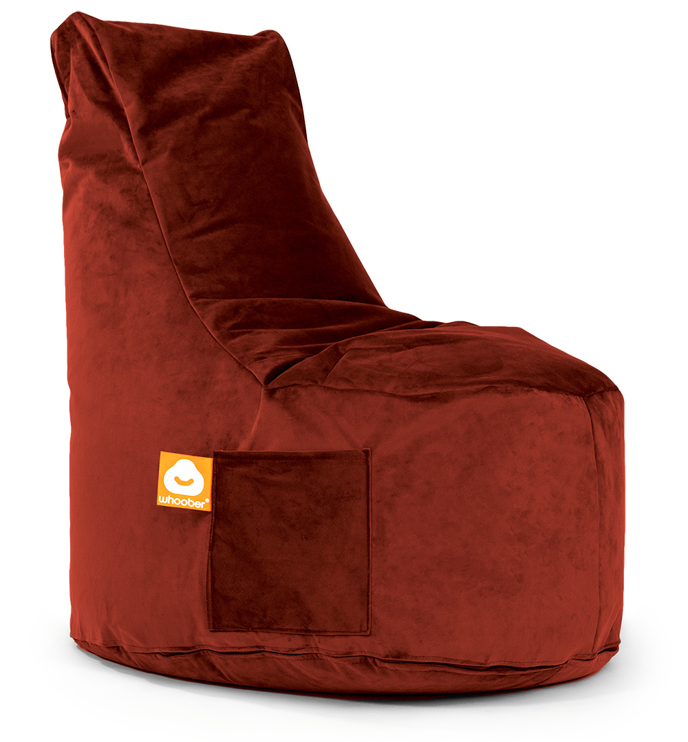 <h3>Comfortabele stoelvormige zitzak in bordeaux rood velvet die in Nederland door Whoober wordt geproduceerd. Gratis verzending en 5 jaar garantie!</h3><h3>Belangrijkste eigenschappen van de Nice</h3><ul><li>Geschikt voor kinderen maar vooral volwassenen