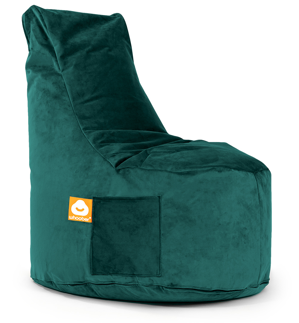 <h3>Comfortabele stoelvormige zitzak in petrol velvet die in Nederland door Whoober wordt geproduceerd. Gratis verzending en 5 jaar garantie!</h3><h3>Belangrijkste eigenschappen van de Nice</h3><ul><li>Geschikt voor kinderen maar vooral volwassenen</li><l