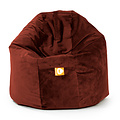 Whoober Whoober ronde zitzak "Ibiza" XL velvet bordeaux rood - Wasbaar - Zacht en comfortabel