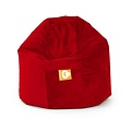 Whoober Whoober ronde zitzak "Ibiza" M velvet rood - Wasbaar - Zacht en comfortabel