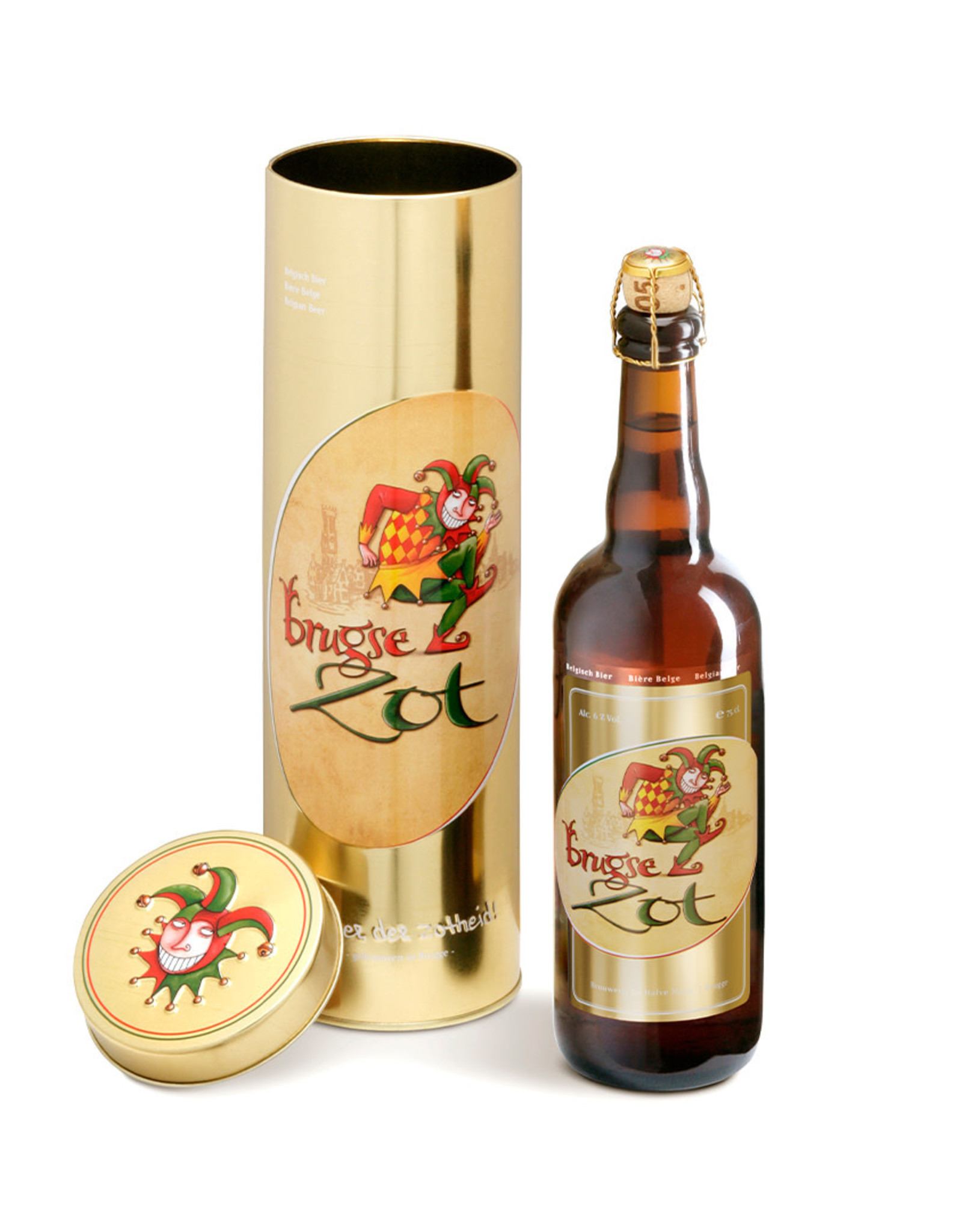 Brugse Zot Brugse Zot Blond metallic gift box 75 cl