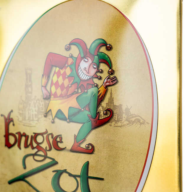 Brugse Zot metalen pancarte