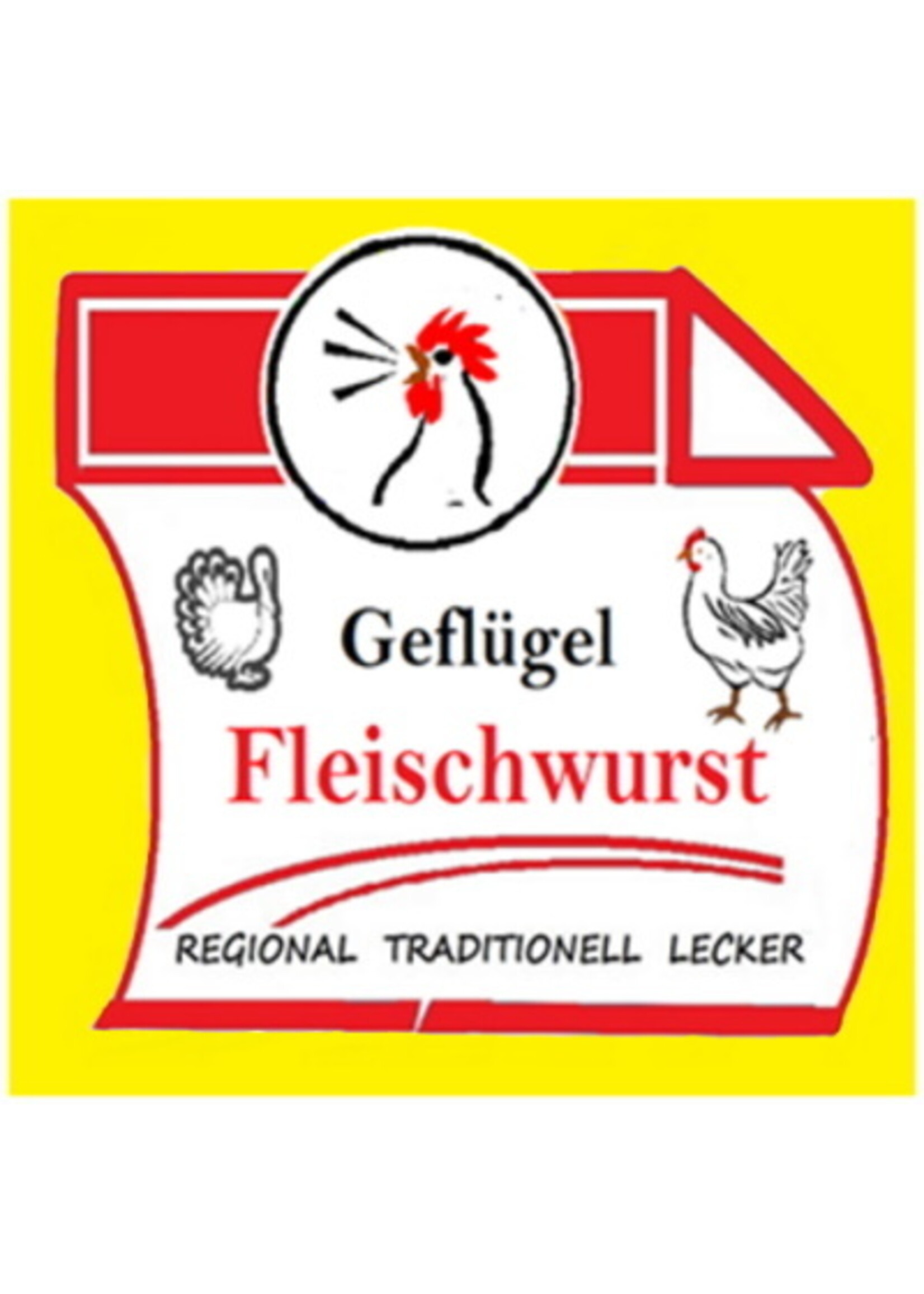 ClipCase 55 Geflügel Fleischwurst, gerafft , CleverCase Multi F Gelb - RTL-Druckserie