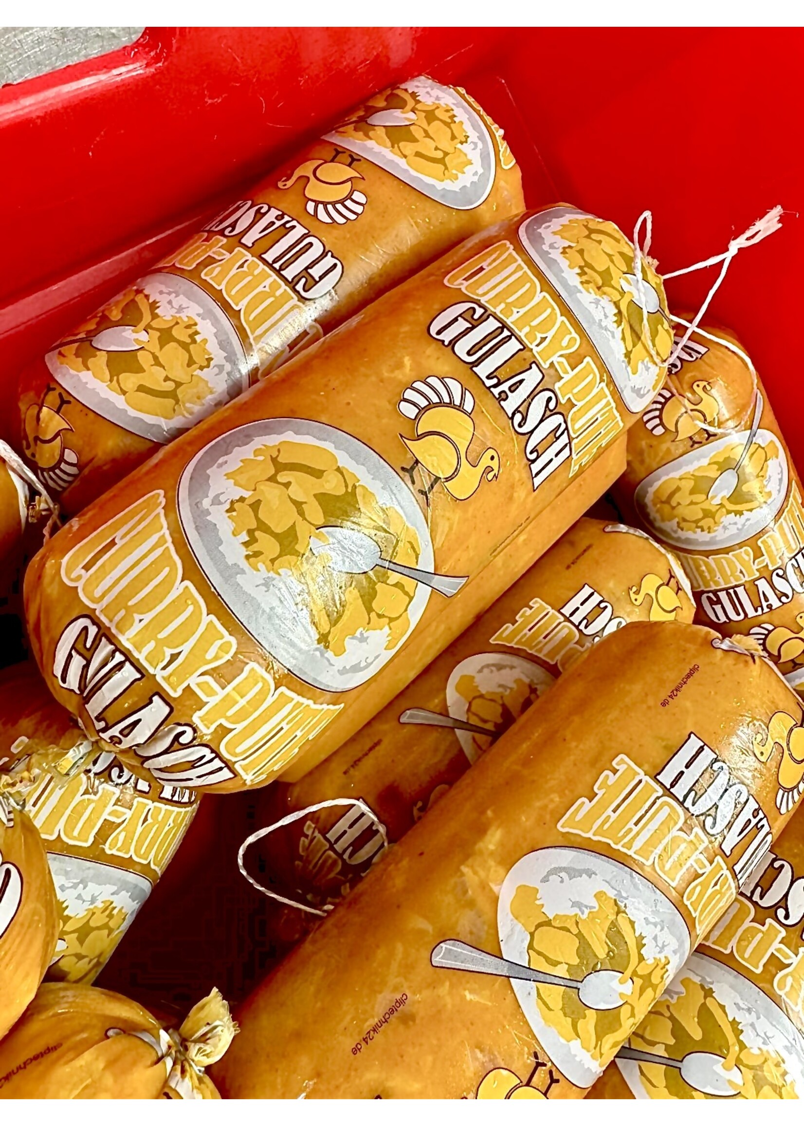 ClipCase Kaliber 80 Curry-Pute-Gulasch, gerafft á 25m, Transparent , CleverCase Multi 3-farbig
