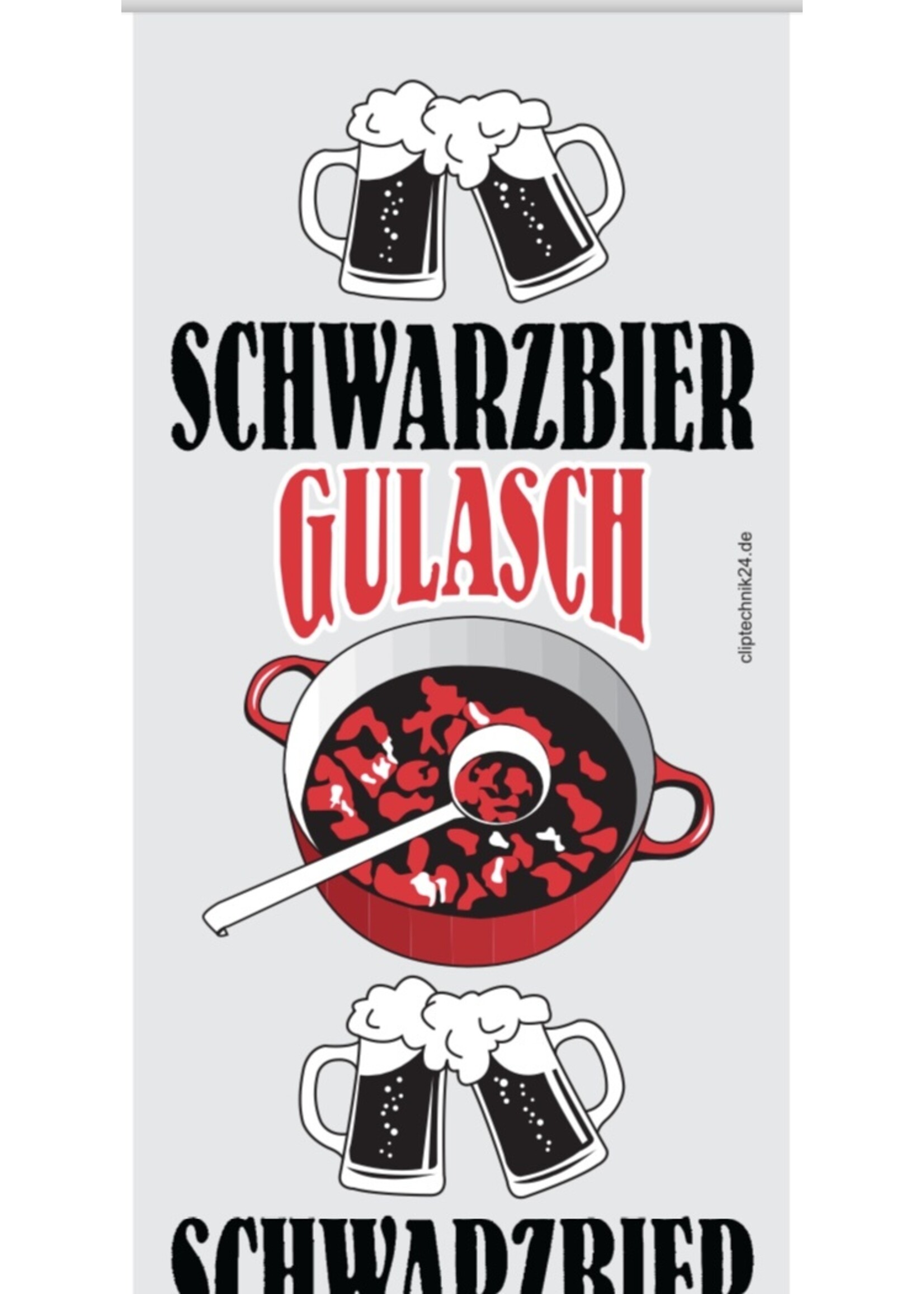 ClipCase Kaliber 80 Schwarzbier-Gulasch, gerafft á 25m, Transparent , CleverCase Multi 3-farbig