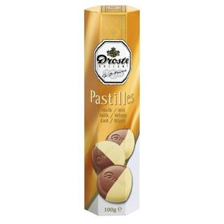 Droste Chocolade Pastilles Koker Melk/Wit 85 Gram