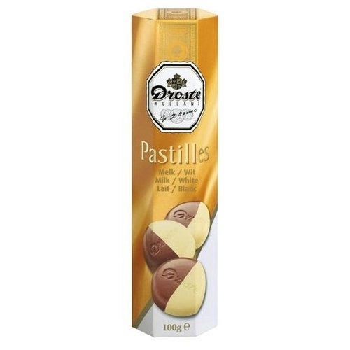 Droste Chocolade Pastilles Koker Melk/Wit 85 Gram