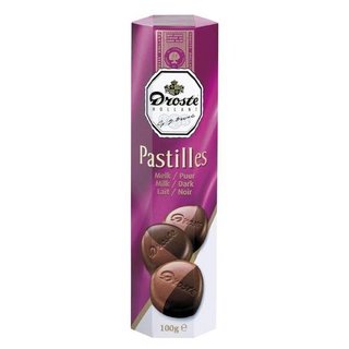 Droste Chocolade Pastilles Koker Melk/Puur 85 Gram