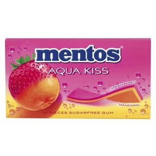 Mentos Aqua Kiss Strawberry/Mandarijn Suikervrij 20 Stuks