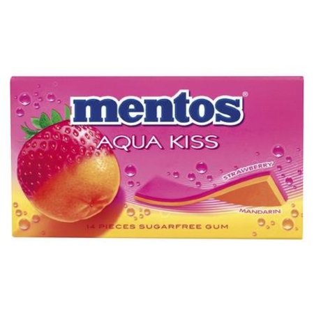 Mentos Mentos Aqua Kiss Strawberry/Mandarijn Suikervrij 20 Stuks