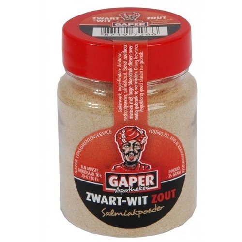 Gaper Zwart Wit Zout Salmiakpoeder 30 Gram
