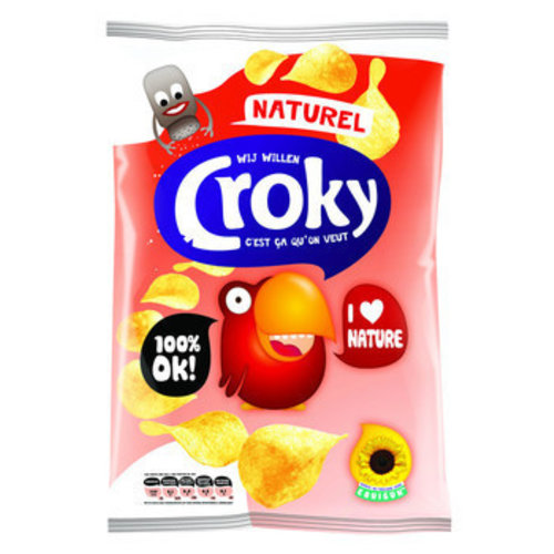 Croky Chips Natural 40 Gram 20 Zakken Croky Chips Natural 40 Gram 20 Zakken