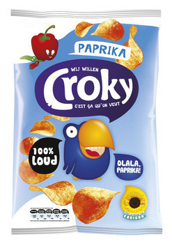 Croky Croky Chips Paprika 40 Gram 20 Zakken Croky Croky Chips Paprika 40 Gram 20 Zakken