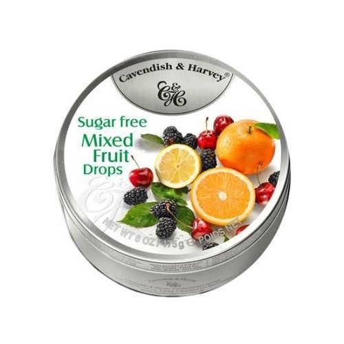 Cavendish & Harvey - Mixed Fruit Drops Suikervrij 175 Gram Cavendish & Harvey - Mixed Fruit Drops Suikervrij 175 Gram