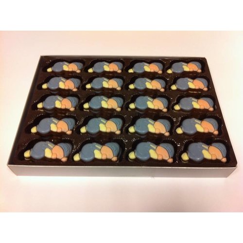 Chocolade Baby's Blauw  10 Stuks