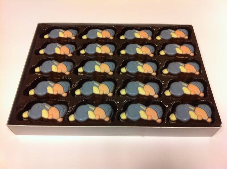 Chocolade Baby's Blauw 10 Stuks