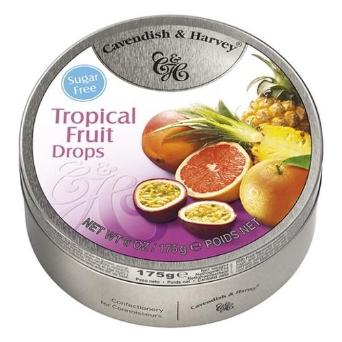 Cavendish & Harvey Tropical Fruit Drops Sugar Free 175 Gram