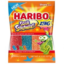 Haribo - Sour Streamers Peg Bag 127 Gram