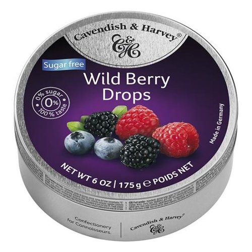 Cavendish & Harvey - Wild Berry Drops Suikervrij 175 Gram